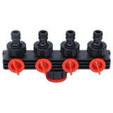 4 Way Tap Hose Connector Garden Hose Splitter Leakproof for Horticultural Agricultural Irrigation - Low Angle