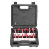 12Pcs Router Bits Kit High Speed Steel Woodworking Milling Cuter Set with Plastic Storage Box High Hardness for Wood Processing