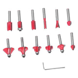 12Pcs Router Bits Kit High Speed Steel Woodworking Milling Cuter Set with Plastic Storage Box High Hardness for Wood Processing
