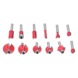 12Pcs Router Bits Kit High Speed Steel Woodworking Milling Cuter Set with Plastic Storage Box High Hardness for Wood Processing