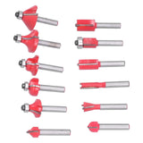 12Pcs Router Bits Kit High Speed Steel Woodworking Milling Cuter Set with Plastic Storage Box High Hardness for Wood Processing