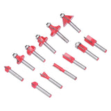12Pcs Router Bits Kit High Speed Steel Woodworking Milling Cuter Set with Plastic Storage Box High Hardness for Wood Processing