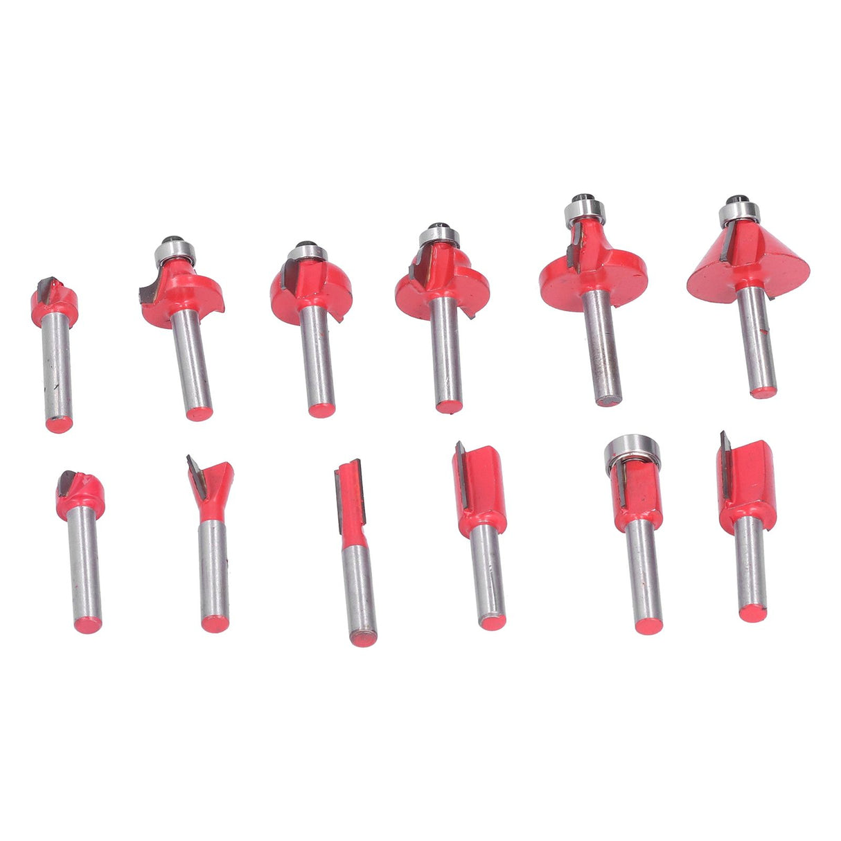 12Pcs Router Bits Kit High Speed Steel Woodworking Milling Cuter Set with Plastic Storage Box High Hardness for Wood Processing