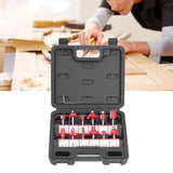 12Pcs Router Bits Kit High Speed Steel Woodworking Milling Cuter Set with Plastic Storage Box High Hardness for Wood Processing