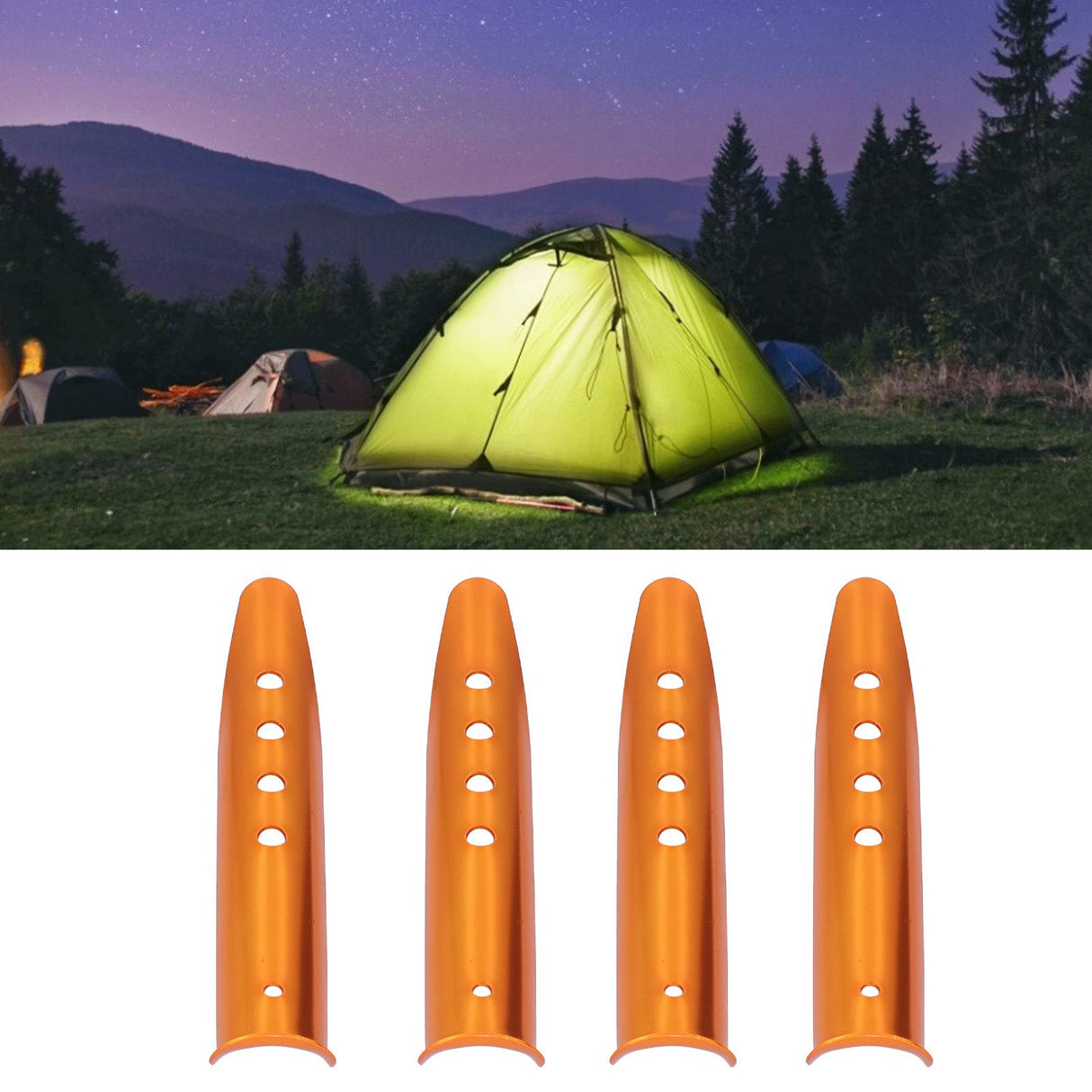 4PCS Tent Peg Stakes Portable Aluminium Alloy Canopy Nail for Outdoor Courtyard Camping Supplies