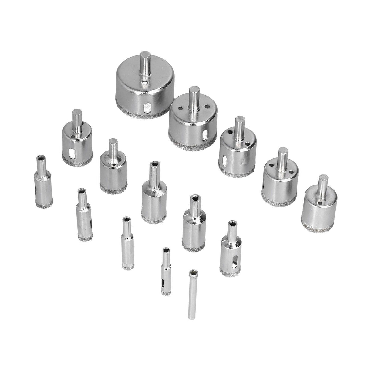 15Pcs/Set 6‑50mm Diamond Drill Bit Kit Ceramic Marble Hole Opener for Glass Wood Brick Tank