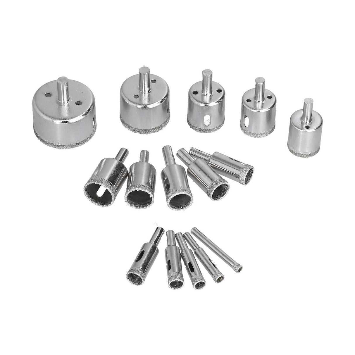 15Pcs/Set 6‑50mm Diamond Drill Bit Kit Ceramic Marble Hole Opener for Glass Wood Brick Tank