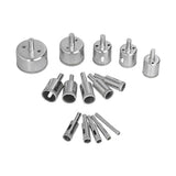 15Pcs/Set 6‑50mm Diamond Drill Bit Kit Ceramic Marble Hole Opener for Glass Wood Brick Tank - Rear View