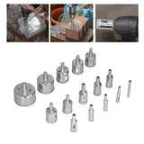 15Pcs/Set 6‑50mm Diamond Drill Bit Kit Ceramic Marble Hole Opener for Glass Wood Brick Tank