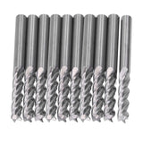 10Pcs 4 Flutes Milling Cutter No Burr Engrave Machine Knife 3.175x15mm for Acrylic MDF PVC - Front View