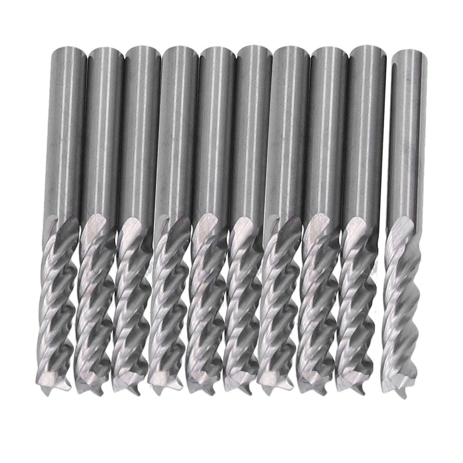 10Pcs 4 Flutes Milling Cutter No Burr Engrave Machine Knife 3.175x15mm for Acrylic MDF PVC