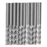 10Pcs 4 Flutes Milling Cutter No Burr Engrave Machine Knife 3.175x15mm for Acrylic MDF PVC - Side View