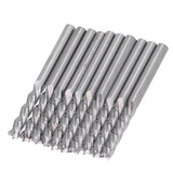 10Pcs 4 Flutes Milling Cutter No Burr Engrave Machine Knife 3.175x15mm for Acrylic MDF PVC - Top-Down View
