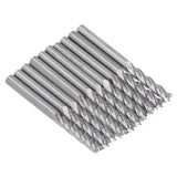 10Pcs 4 Flutes Milling Cutter No Burr Engrave Machine Knife 3.175x15mm for Acrylic MDF PVC - 45-Degree Angle