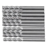 10Pcs 4 Flutes Milling Cutter No Burr Engrave Machine Knife 3.175x15mm for Acrylic MDF PVC - Close-Up Angle