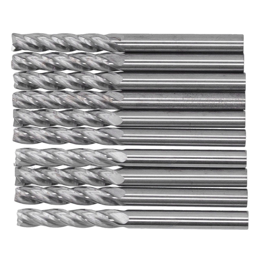 10Pcs 4 Flutes Milling Cutter No Burr Engrave Machine Knife 3.175x15mm for Acrylic MDF PVC