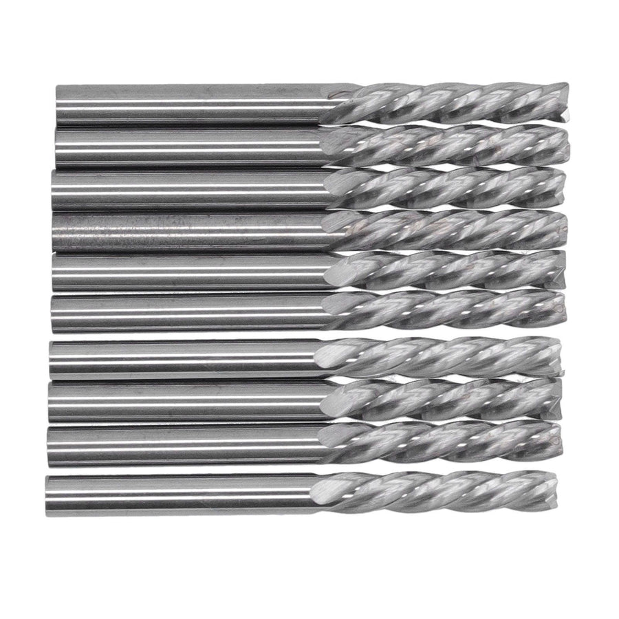 10Pcs 4 Flutes Milling Cutter No Burr Engrave Machine Knife 3.175x15mm for Acrylic MDF PVC