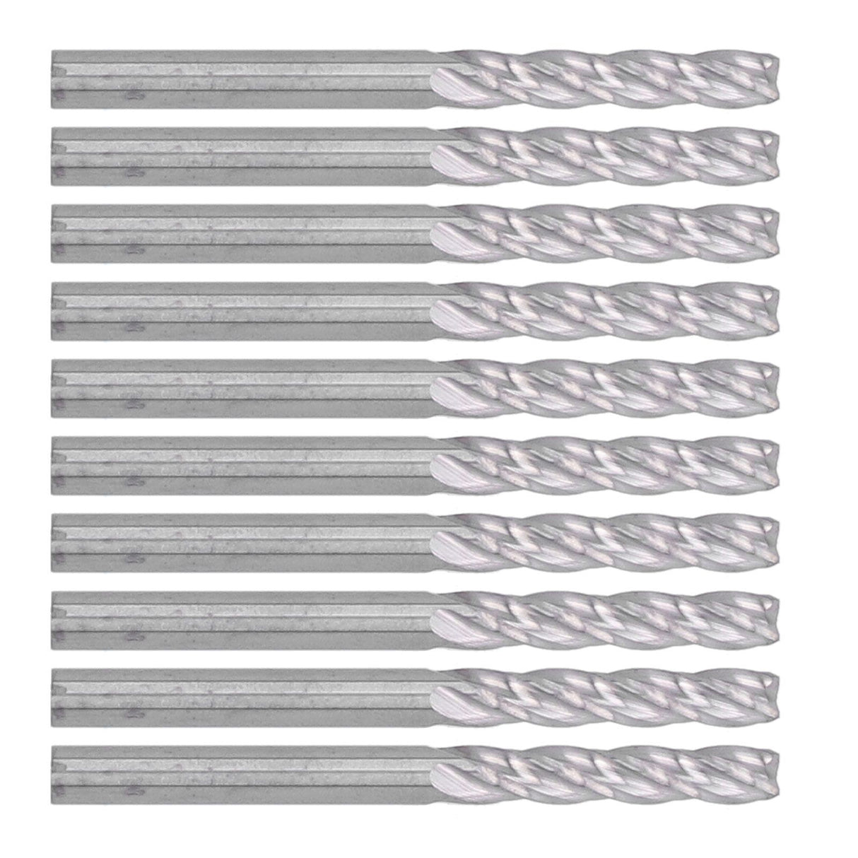 10Pcs 4 Flutes Milling Cutter No Burr Engrave Machine Knife 3.175x15mm for Acrylic MDF PVC
