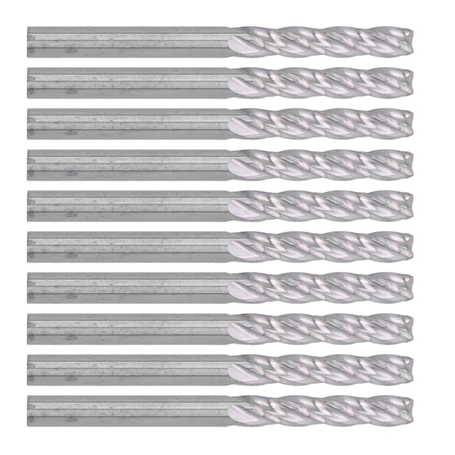 10Pcs 4 Flutes Milling Cutter No Burr Engrave Machine Knife 3.175x15mm for Acrylic MDF PVC