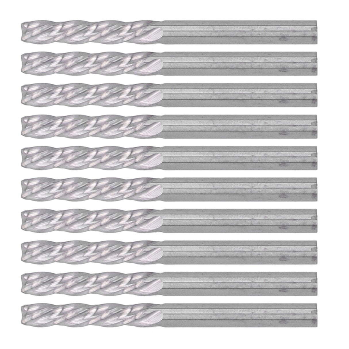 10Pcs 4 Flutes Milling Cutter No Burr Engrave Machine Knife 3.175x15mm for Acrylic MDF PVC