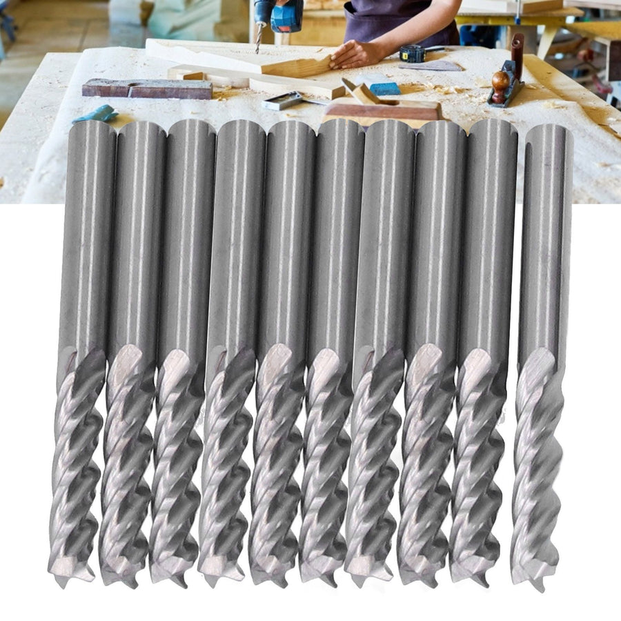 10Pcs 4 Flutes Milling Cutter No Burr Engrave Machine Knife 3.175x15mm for Acrylic MDF PVC