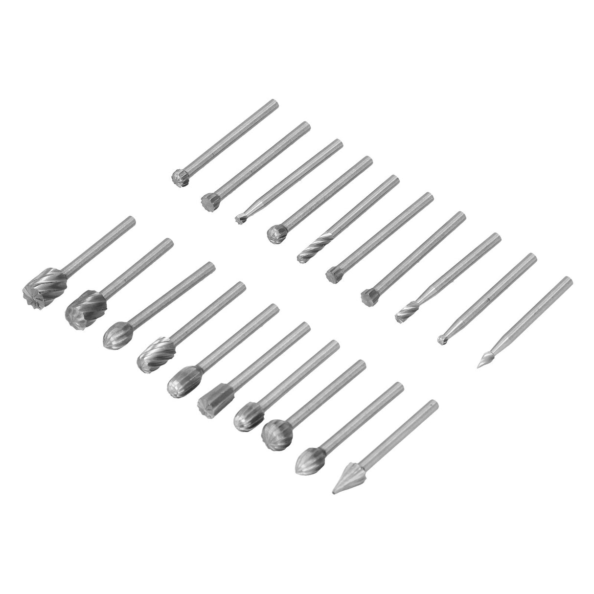 20Pcs High Speed Steel Rotary File DIY Grinding Head Set Accessory for Woodworking