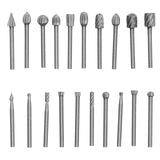 20Pcs High Speed Steel Rotary File DIY Grinding Head Set Accessory for Woodworking