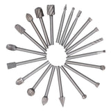 20Pcs High Speed Steel Rotary File DIY Grinding Head Set Accessory for Woodworking - Rear View