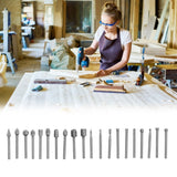 20Pcs High Speed Steel Rotary File DIY Grinding Head Set Accessory for Woodworking - Extra Image