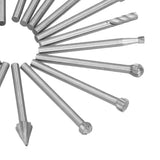 20Pcs High Speed Steel Rotary File DIY Grinding Head Set Accessory for Woodworking