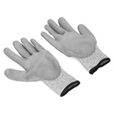 2 Pair Gray Cut Resistant Gloves Level 5 Protection HPPE Dipped Gloves for Gardening Outdoor - Front View