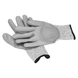 2 Pair Gray Cut Resistant Gloves Level 5 Protection HPPE Dipped Gloves for Gardening Outdoor
