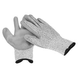 2 Pair Gray Cut Resistant Gloves Level 5 Protection HPPE Dipped Gloves for Gardening Outdoor - Low Angle