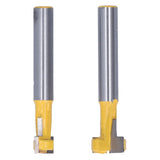 2Pcs 1/4 Shank Woodworking Cutter T Shaped High Speed Steel 9.52mm 12.7mm Woodworking Milling Cutter for Wood Cutting