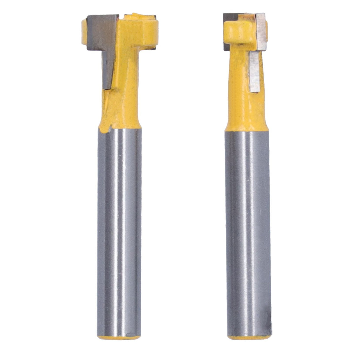 2Pcs 1/4 Shank Woodworking Cutter T Shaped High Speed Steel 9.52mm 12.7mm Woodworking Milling Cutter for Wood Cutting