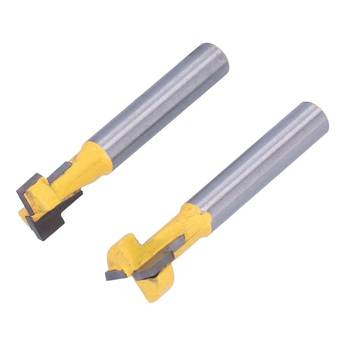 2Pcs 1/4 Shank Woodworking Cutter T Shaped High Speed Steel 9.52mm 12.7mm Woodworking Milling Cutter for Wood Cutting