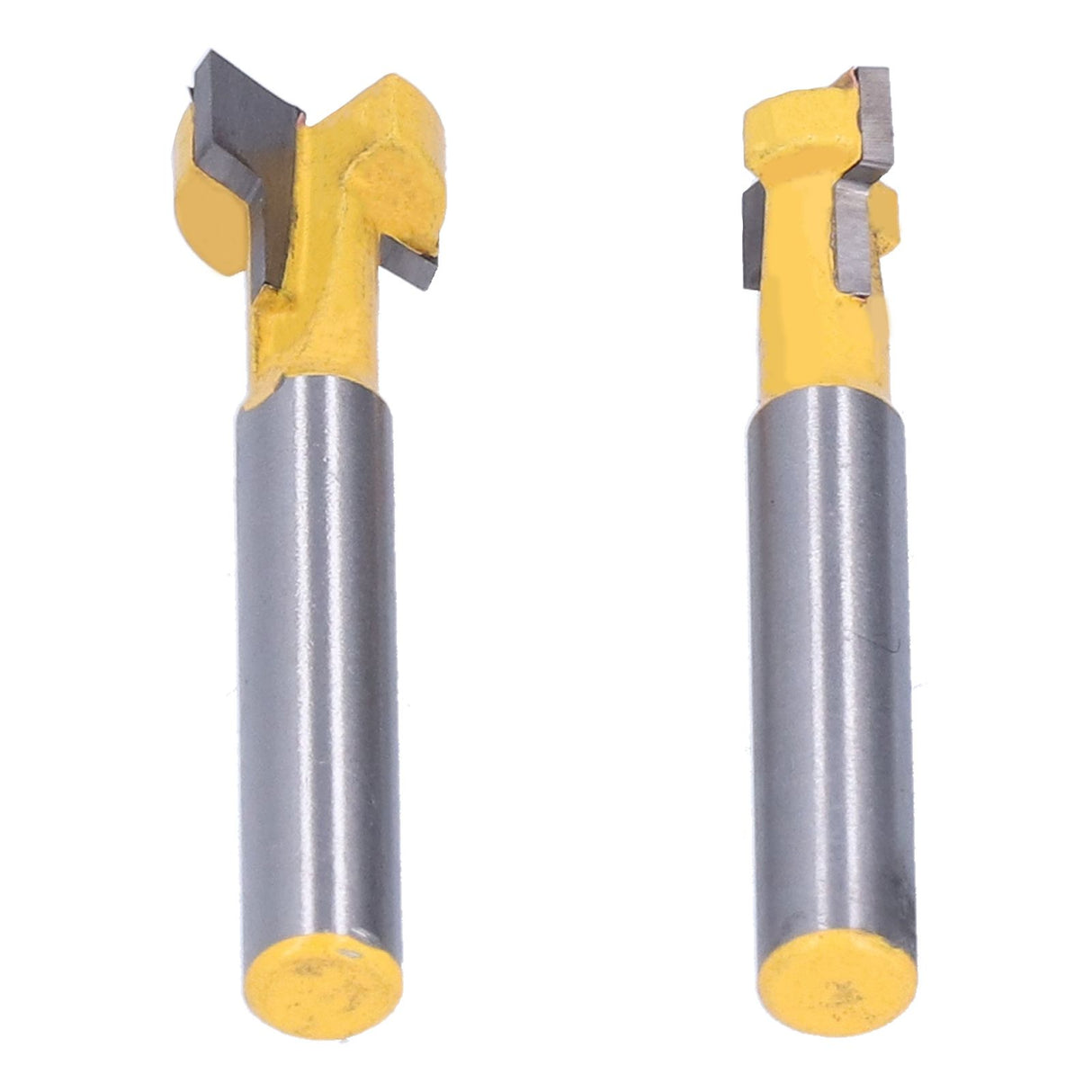 2Pcs 1/4 Shank Woodworking Cutter T Shaped High Speed Steel 9.52mm 12.7mm Woodworking Milling Cutter for Wood Cutting