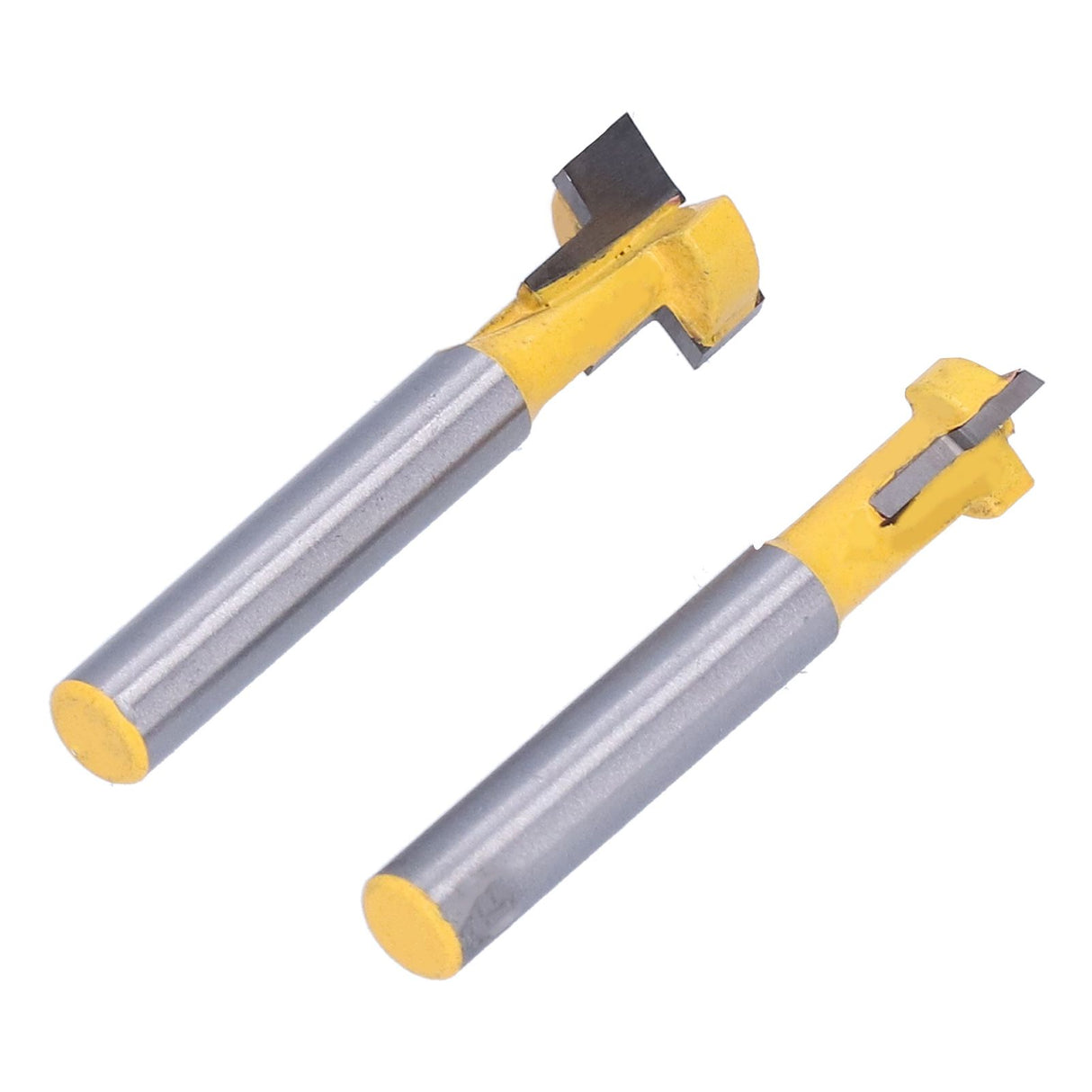 2Pcs 1/4 Shank Woodworking Cutter T Shaped High Speed Steel 9.52mm 12.7mm Woodworking Milling Cutter for Wood Cutting