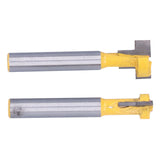 2Pcs 1/4 Shank Woodworking Cutter T Shaped High Speed Steel 9.52mm 12.7mm Woodworking Milling Cutter for Wood Cutting