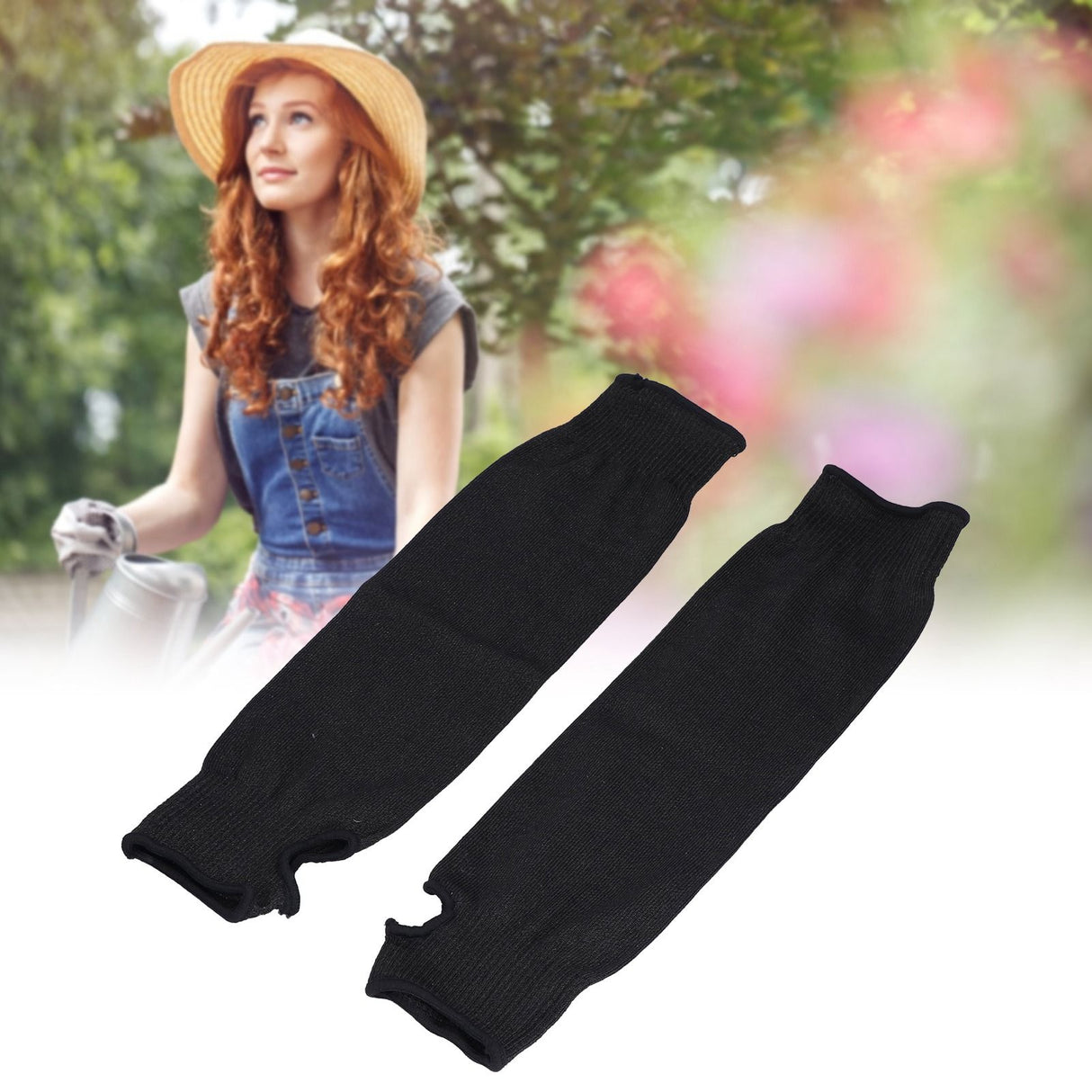 Black Cut Resistant Arm Sleeves Level 5 Protection Wear Resistant Arm Guard for Working