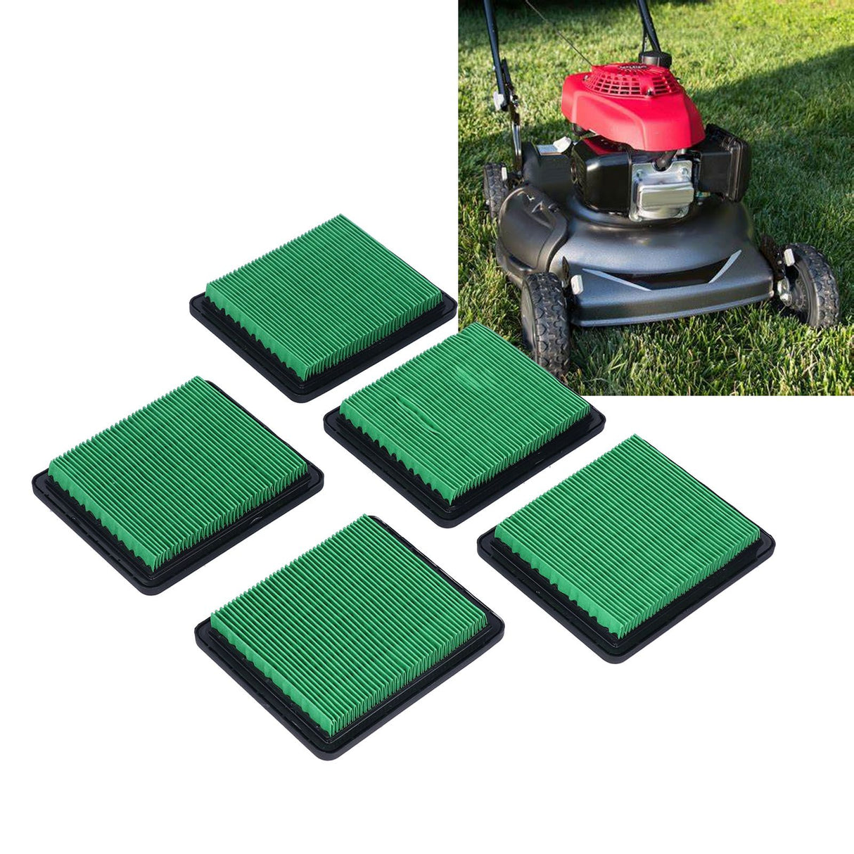 5PCS Air Filter Rubber Wear Resistant Garden Lawn Mower Air Cleaner for GCV160 GCV190