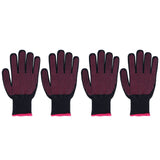 4Pcs Heat Resistant Gloves High Temperature Resistant Anti Scalding Mitts with Silicone BumpsRose Red Silicone Rose Red Edge