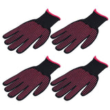 4Pcs Heat Resistant Gloves High Temperature Resistant Anti Scalding Mitts with Silicone BumpsRose Red Silicone Rose Red Edge