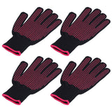 4Pcs Heat Resistant Gloves High Temperature Resistant Anti Scalding Mitts with Silicone BumpsRose Red Silicone Rose Red Edge
