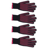 4Pcs Heat Resistant Gloves High Temperature Resistant Anti Scalding Mitts with Silicone BumpsRose Red Silicone Rose Red Edge - Extra Image
