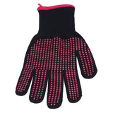 4Pcs Heat Resistant Gloves High Temperature Resistant Anti Scalding Mitts with Silicone BumpsRose Red Silicone Rose Red Edge