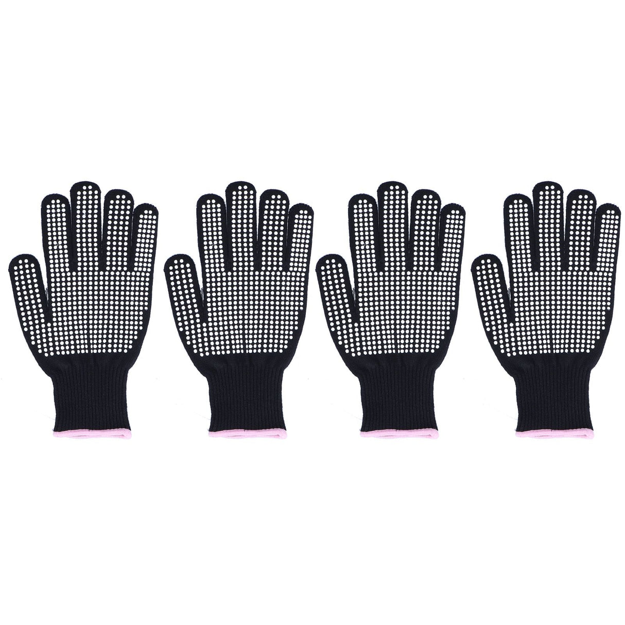 4Pcs Heat Resistant Gloves High Temperature Resistant Anti Scalding Mitts with Silicone BumpsWhite Silicone Pink Edge