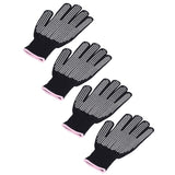 4Pcs Heat Resistant Gloves High Temperature Resistant Anti Scalding Mitts with Silicone BumpsWhite Silicone Pink Edge