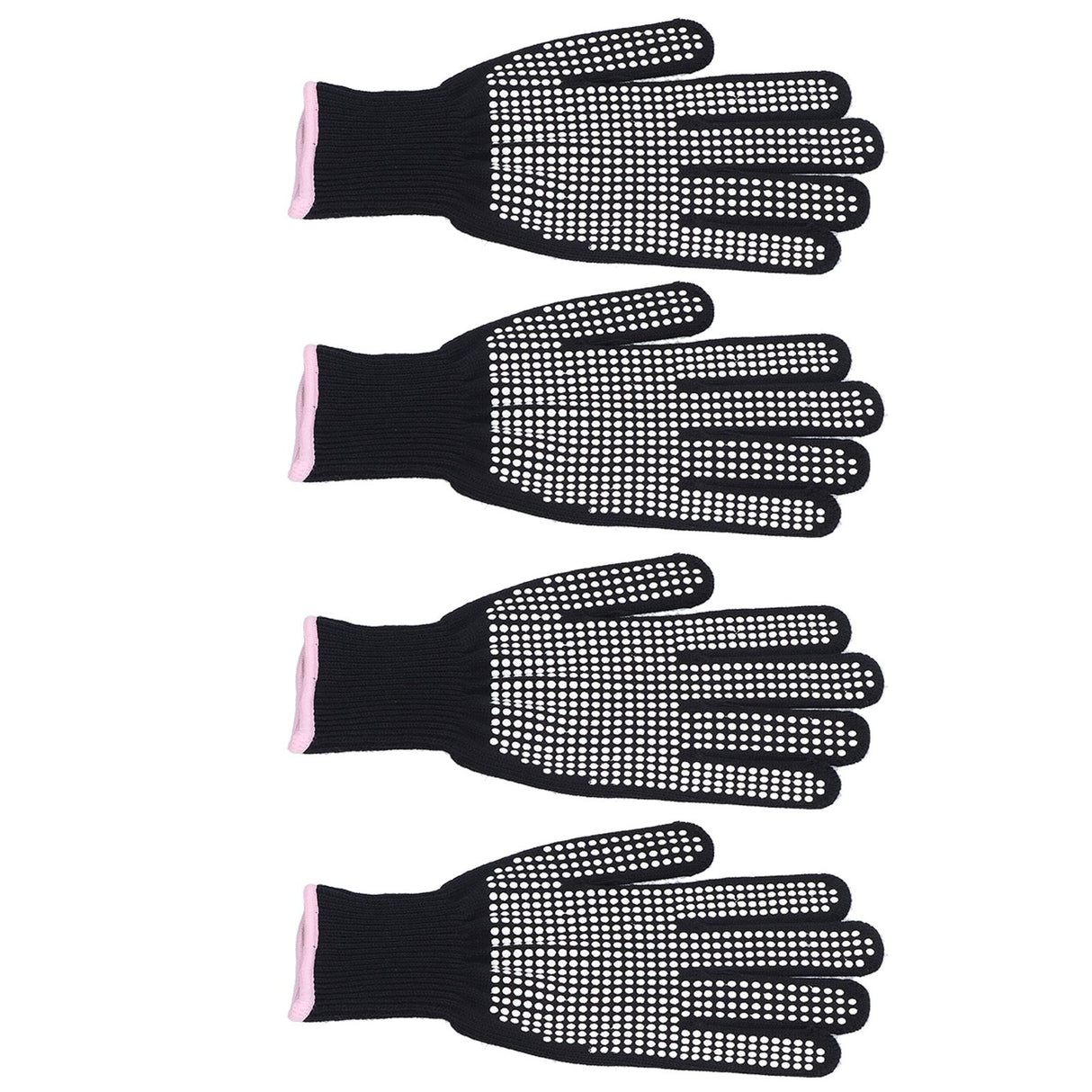 4Pcs Heat Resistant Gloves High Temperature Resistant Anti Scalding Mitts with Silicone BumpsWhite Silicone Pink Edge