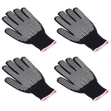 4Pcs Heat Resistant Gloves High Temperature Resistant Anti Scalding Mitts with Silicone BumpsWhite Silicone Pink Edge